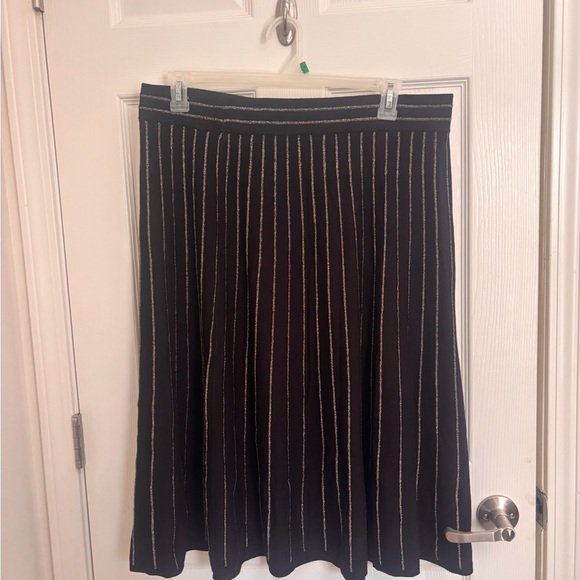 Talbots Black and White Striped Midi Skirt - Picture 2 of 4
